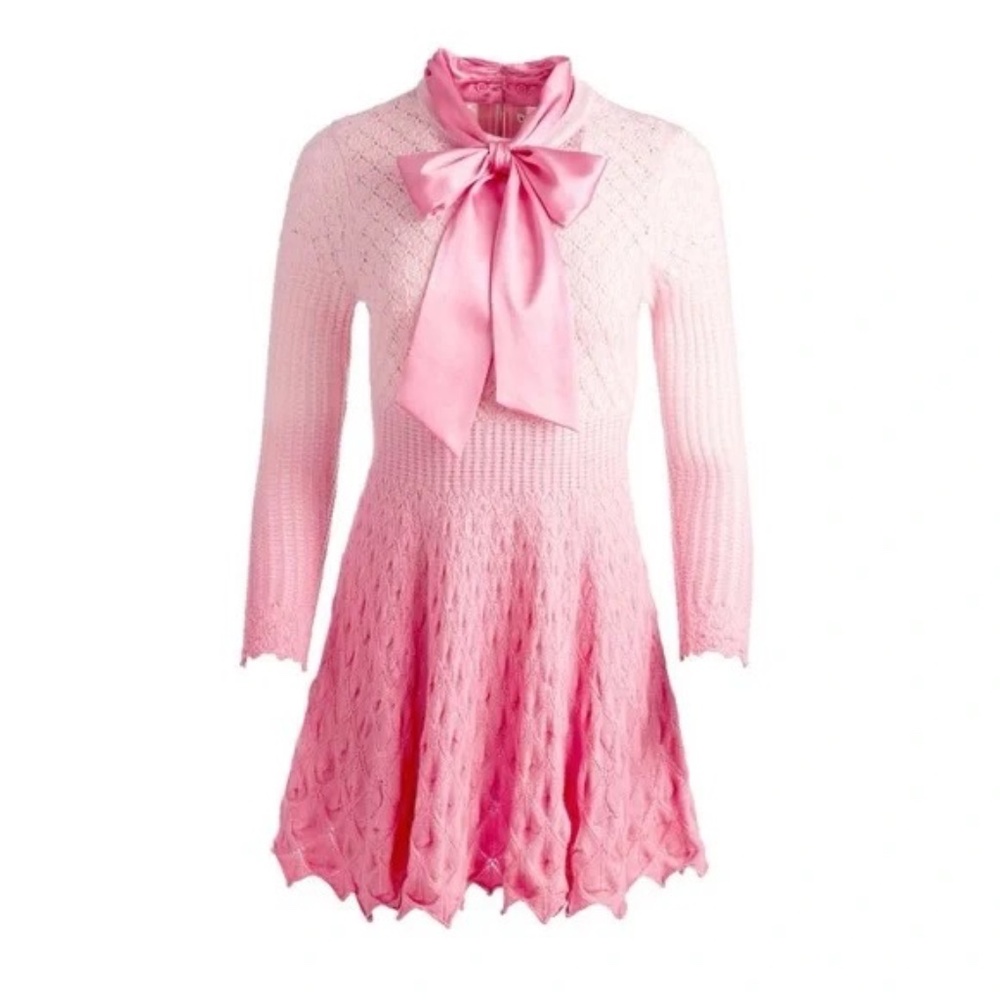 ALICE + OLIVIA Gin Pointelle Lace Mini Dress NWT SIZE L